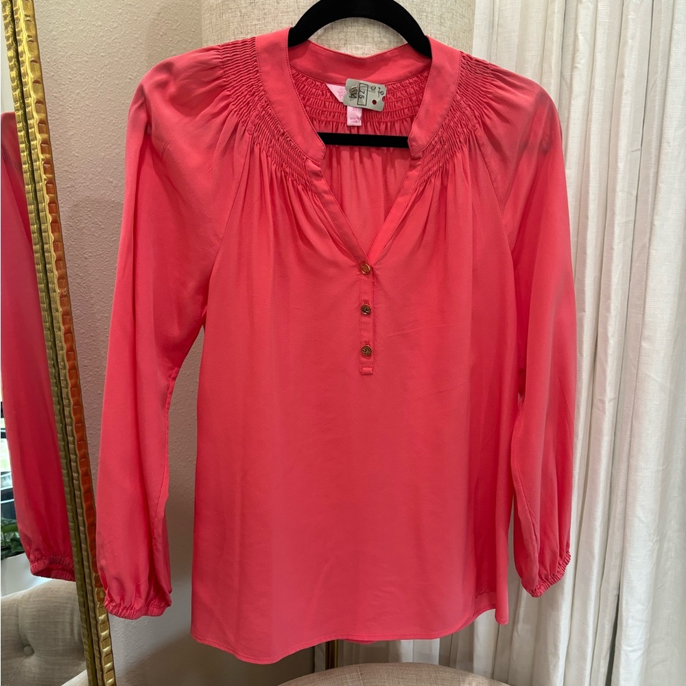 Pink Lilly Pulitzer Silk Blouse